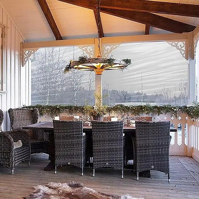 PLANDEKA TARASOWA OGRODOWA WODOODPORNA PRZEZROCZYSTA Z OCZKAMI PASAMI 2x3m Producent inna