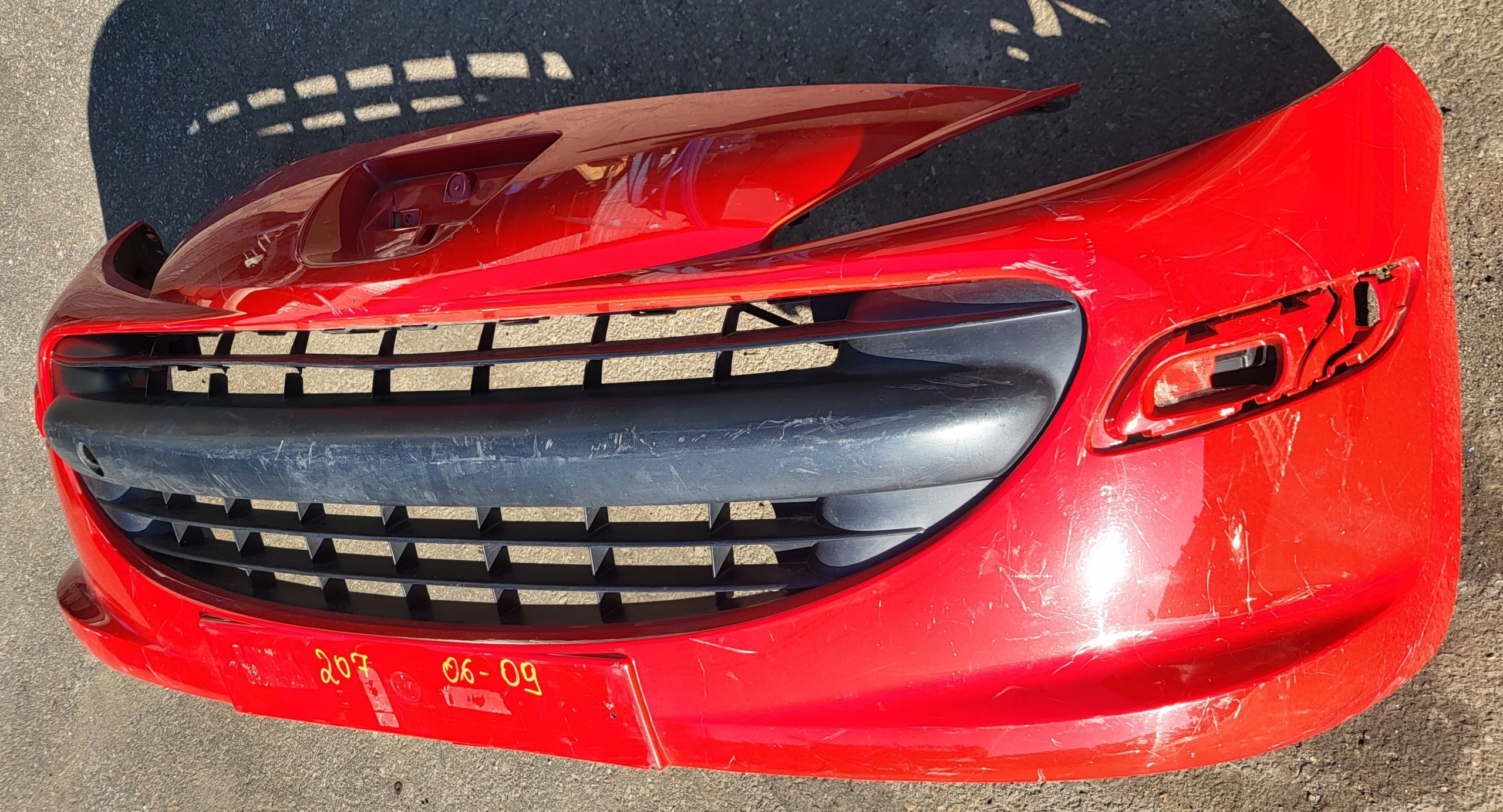 front bumper front grill grille grid PEUGEOT 207 OE red