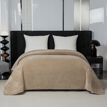 Přehoz 220x240 béžový prošívaný, elegantní, příjemný