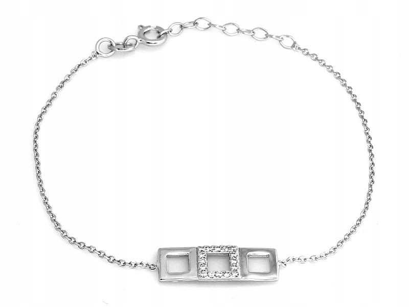 Dámský stříbrný náramek 925 s lesklou zirkonií