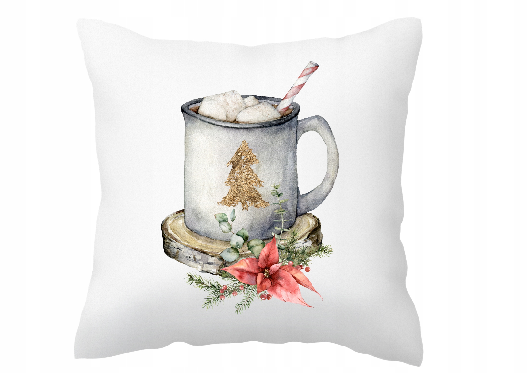 

Poszewka zimowa z kubkiem kakao święta