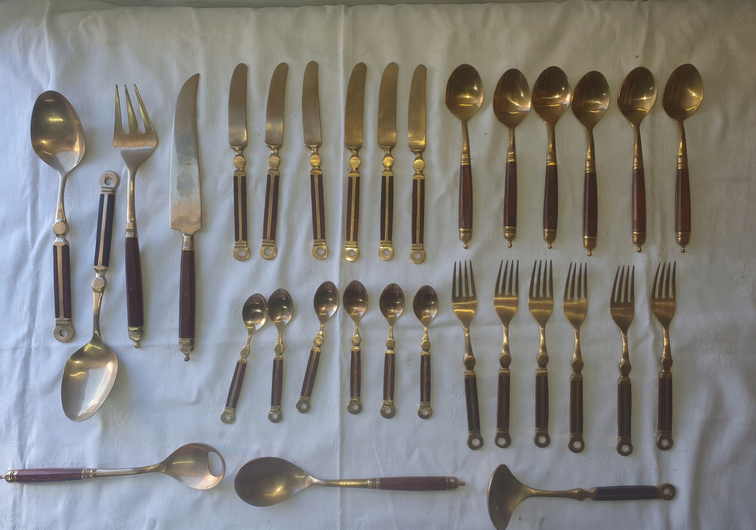 Sztućce mosiężne Komplet