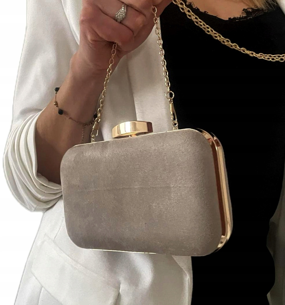 ZAMSZOWA TOREBKA DAMSKA PUZDERKO NA ŁAŃCUSZKU Płeć kobieta