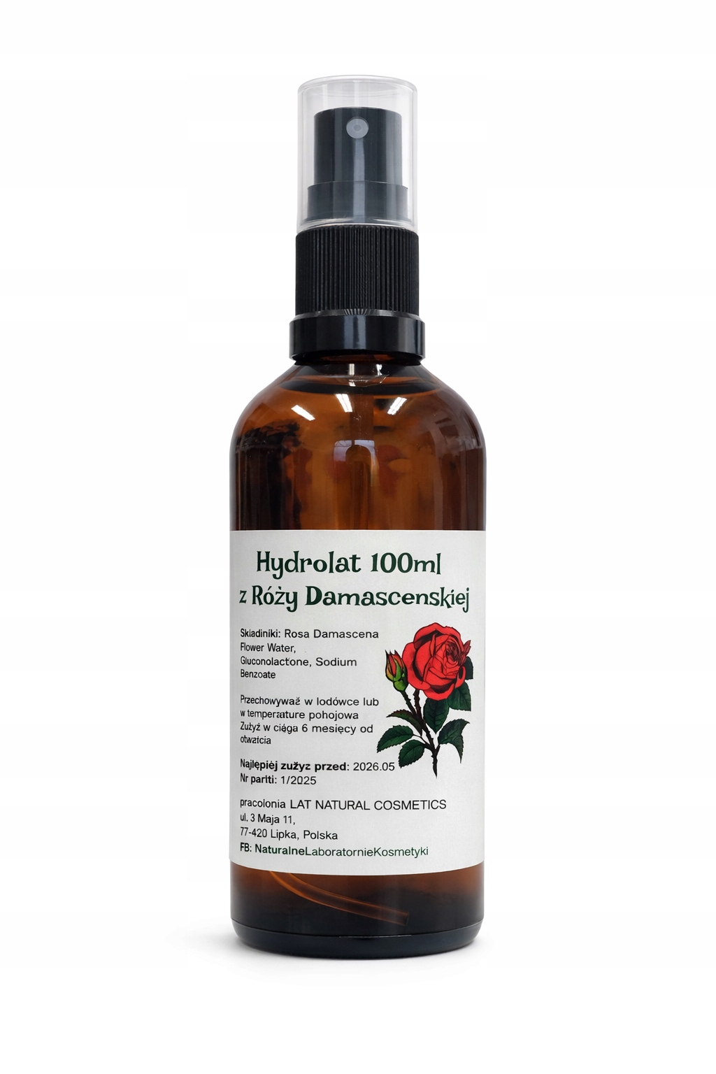 hydrolat z r&oacute;ży damasteńskiej, r&oacute;żany 100ml