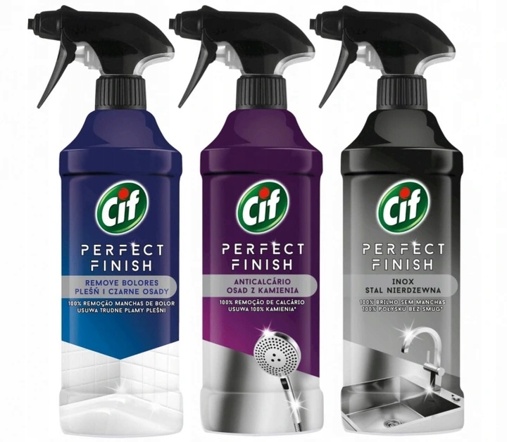 Set 3x Cif Perfect Finish Plíseň Kámen Ocel