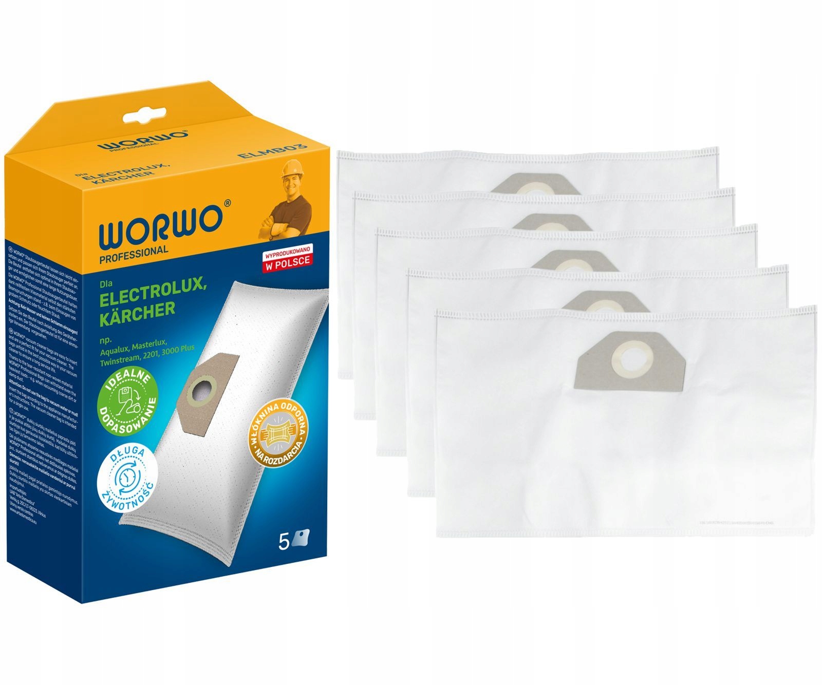 5x WORKI DO ODKURZACZA KARCHER WD3