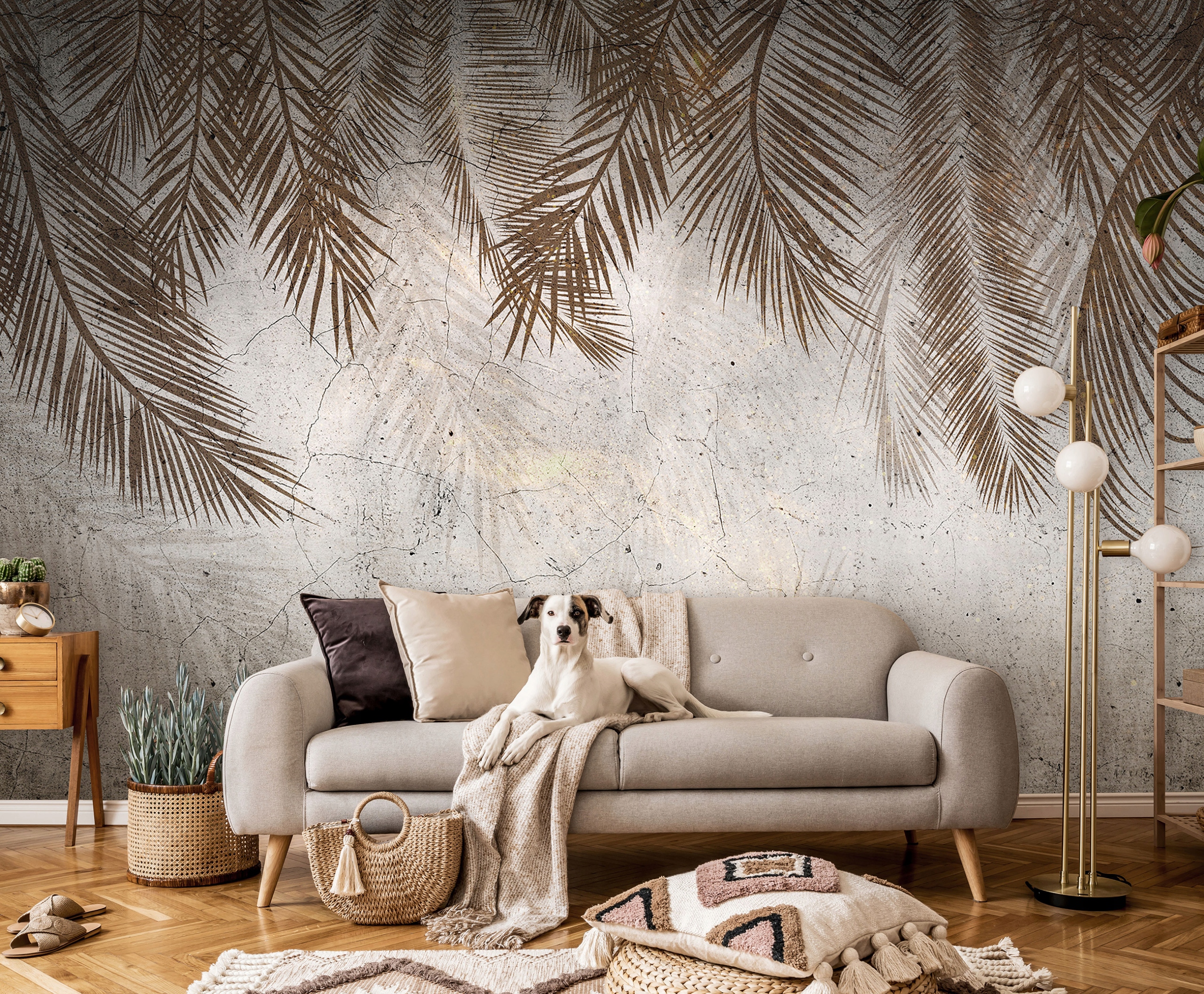 FOTOTAPETA LIŚCIE PALMY PIÓRA DO SYPIALNI SALONU TAPETA FLIZELINA 400x280 EAN (GTIN) 5903011442935