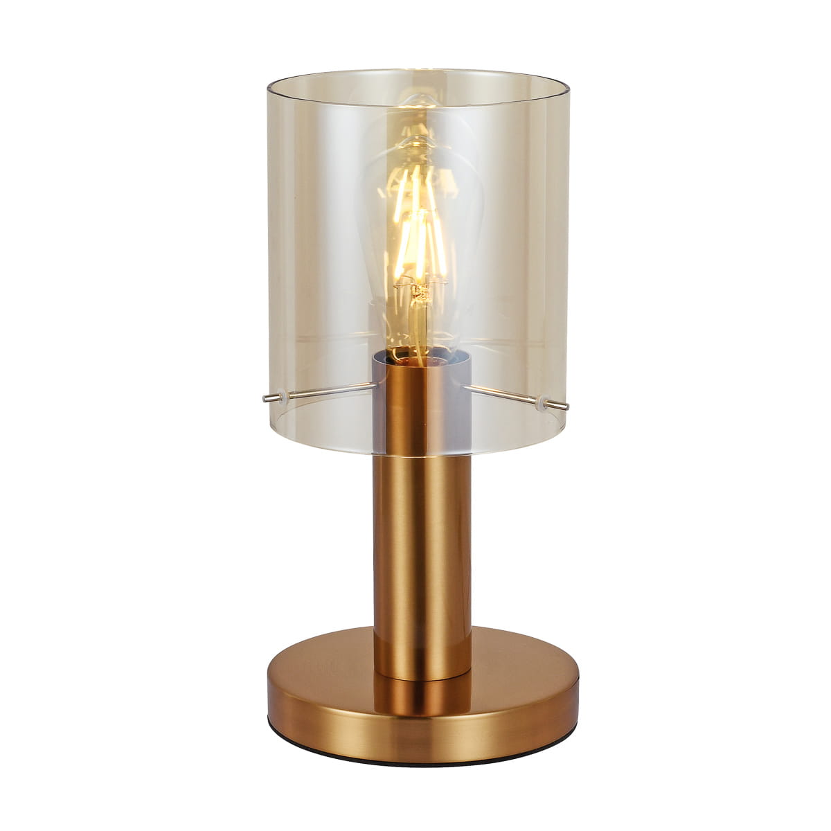 Moderná stolová Led lampa Italux Sardo Mosadz/jantár