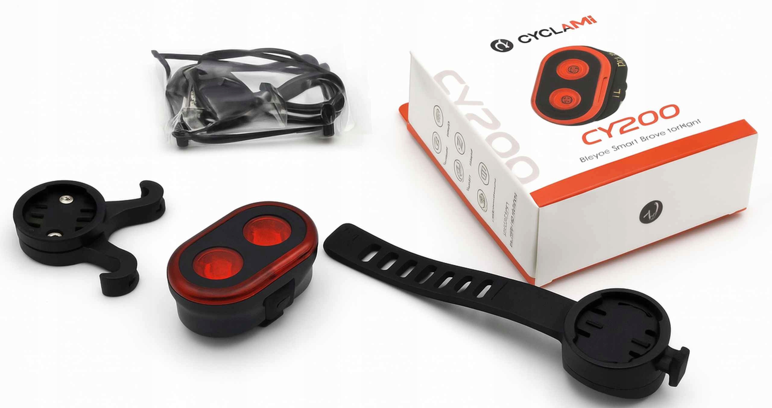 Cyclami CY200 Tylna Lampka Rowerowa Usb IPX6 Auto Start/stop Hamuję