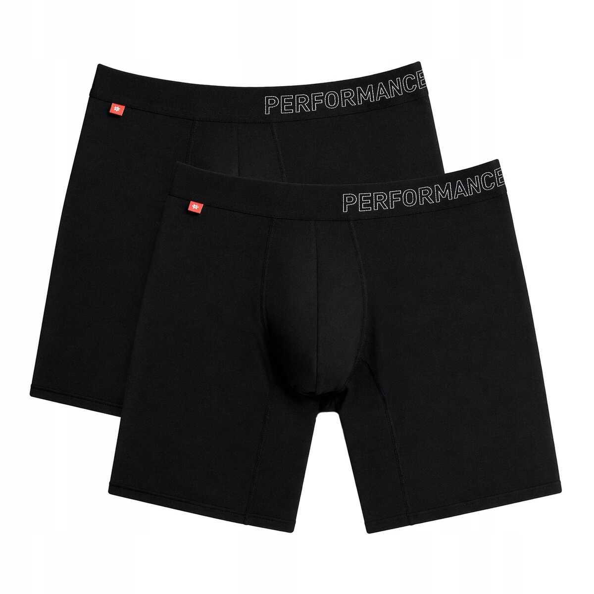 Atlantic Bokserki męskie z bambusa dłuższa nogawka 1181 2-pak czarne L