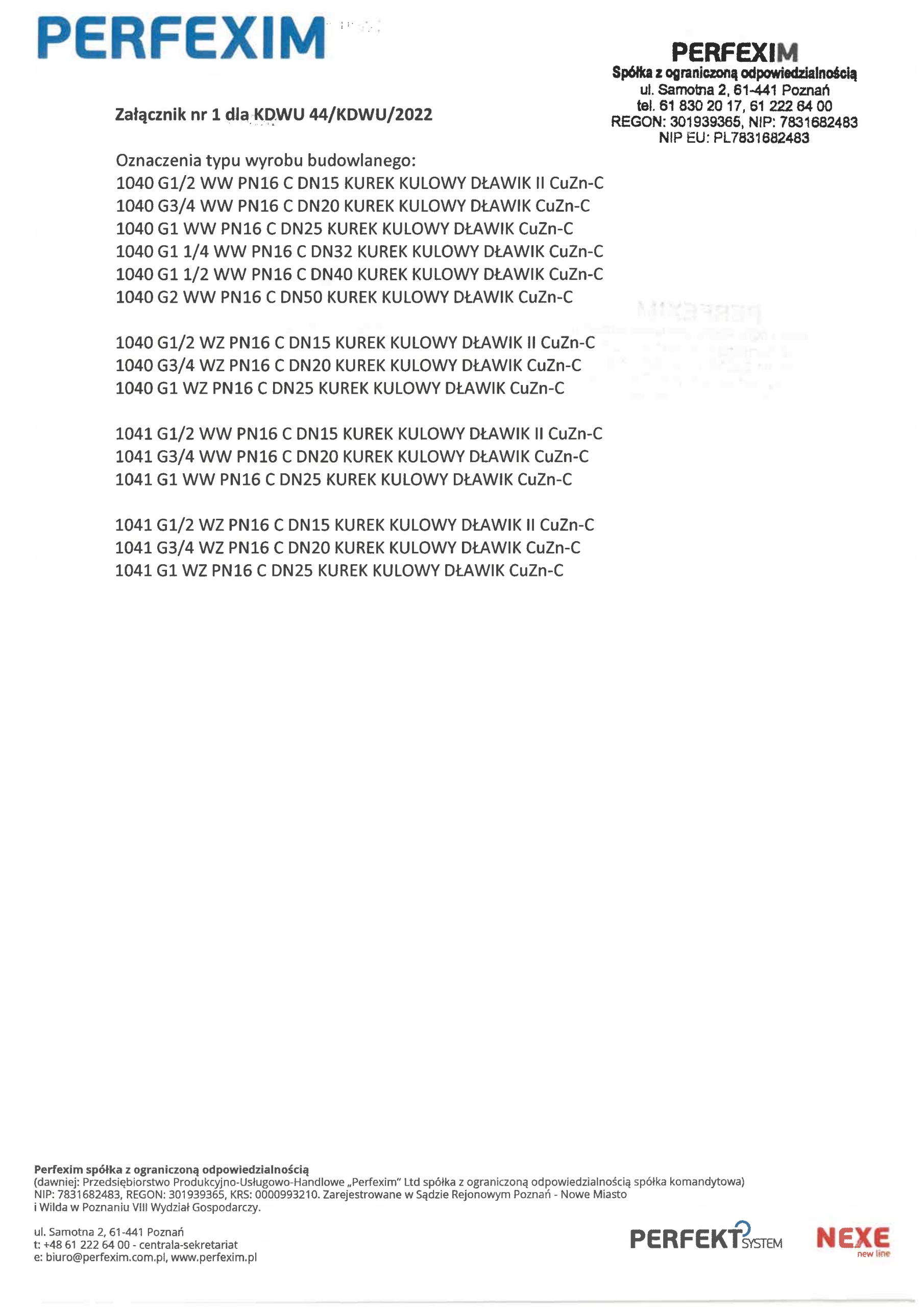 PERFEXIM ZAWÓR KULOWY WODNY MOTYLEK DO WODY DN20 3/4" WW Stan opakowania oryginalne