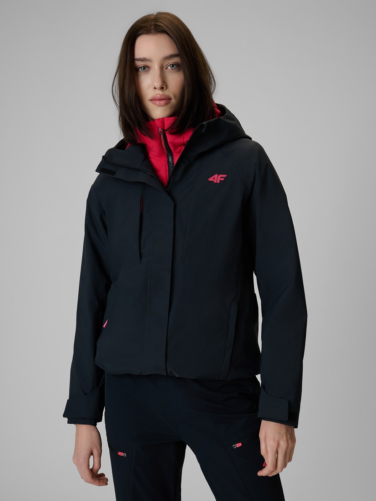 4F Dámská Černá Nepromokavá Treková Bunda