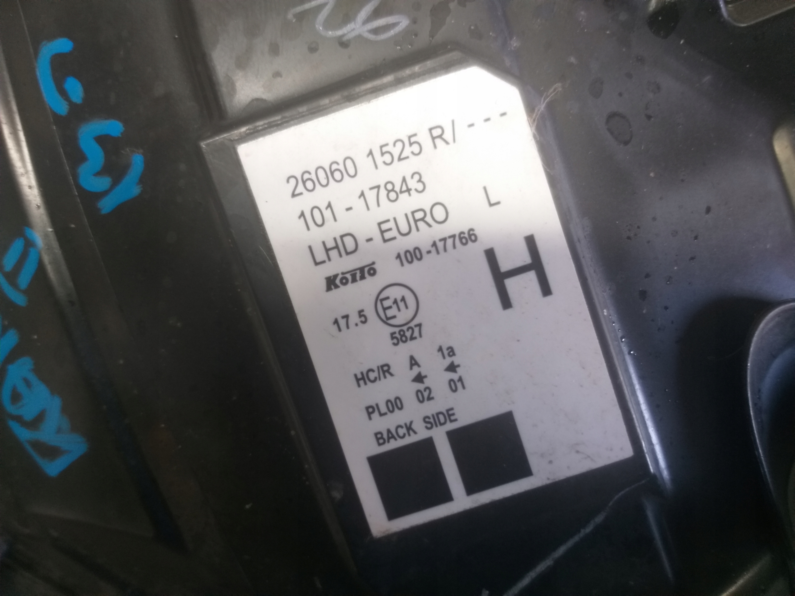 light front left RENAULT KANGOO III 3 LIFT 13- 260601525R