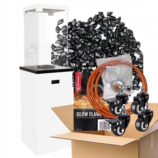 Patio Light Biely Kratki Kamene Vlákna Žiara