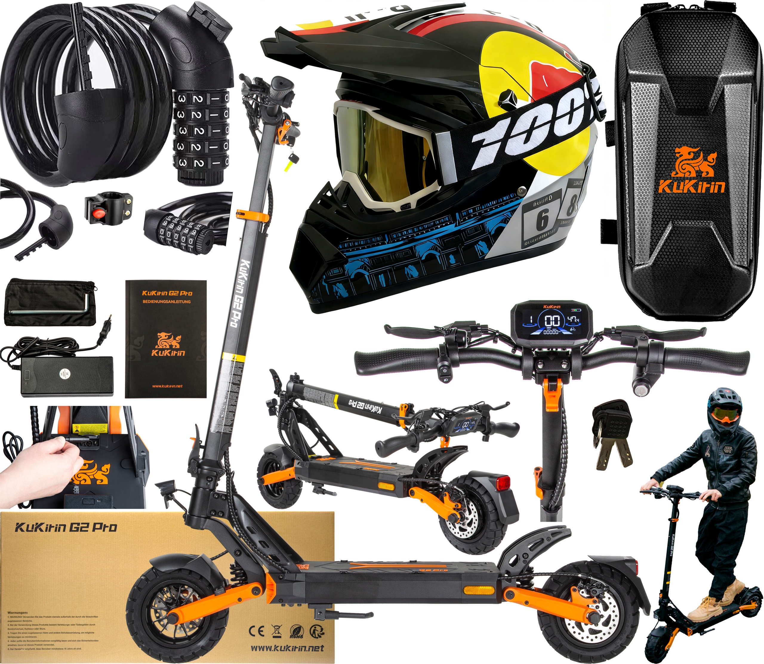 Hulajnogi elektryczne KuKirin G2 Pro-ABE 20KM/H 48V 15.6Ah 65KM 9" +Prezent