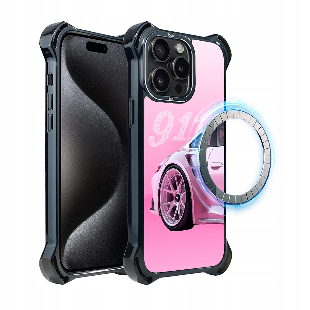 Pouzdro pro iPhone 15 Pro Max Ibizu DropGuard Ultra s MagSafe, 911, růžové