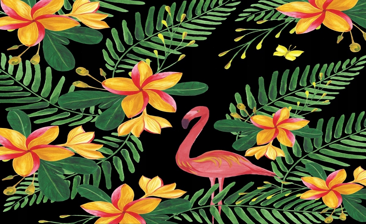 

Fototapeta Flizelina Kwiaty Flamingi 416x254
