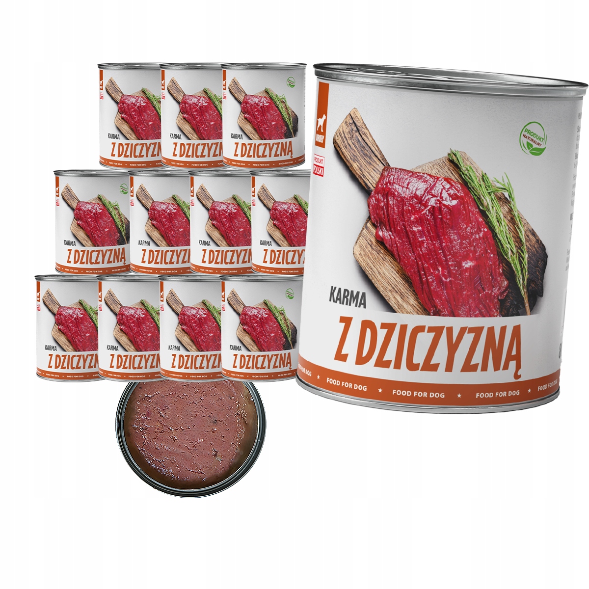 Levně Vlhké Krmivo Pro Psa TufTuf Plechovka s mletým masem a zvěřinou Set 12x800g