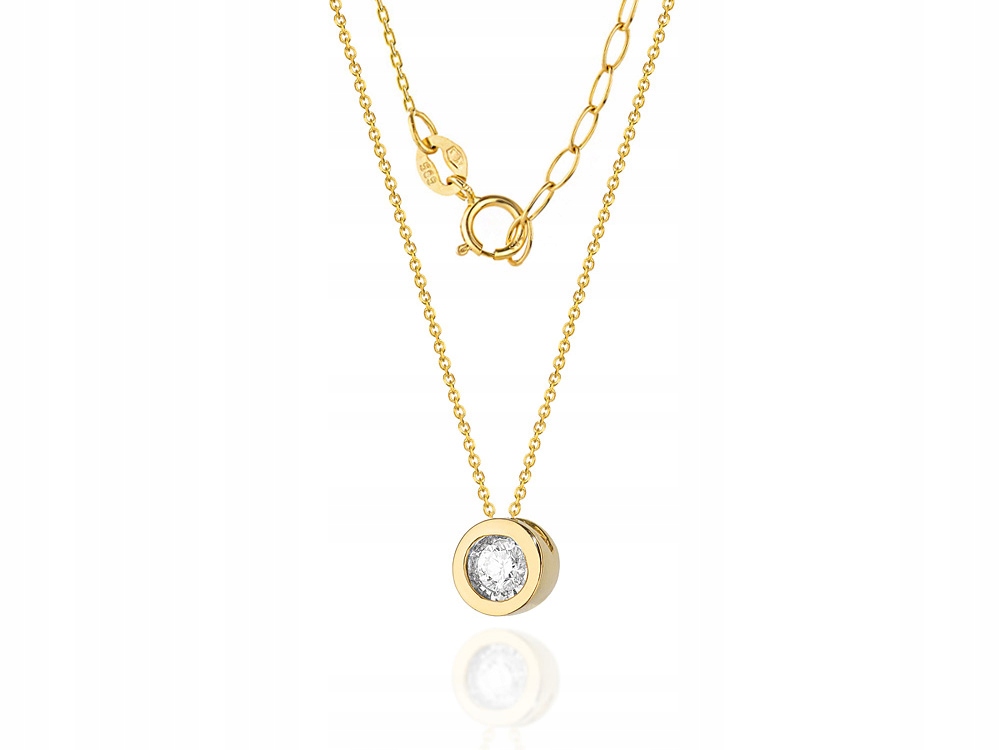 Zlatý Náhrdelník 585 Kruh S Briliantem 0.08ct