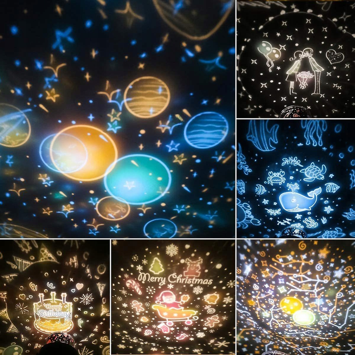 Uraqt Lampka Nocna LED Projektor Gwiazd Kosmos — miniatura 12