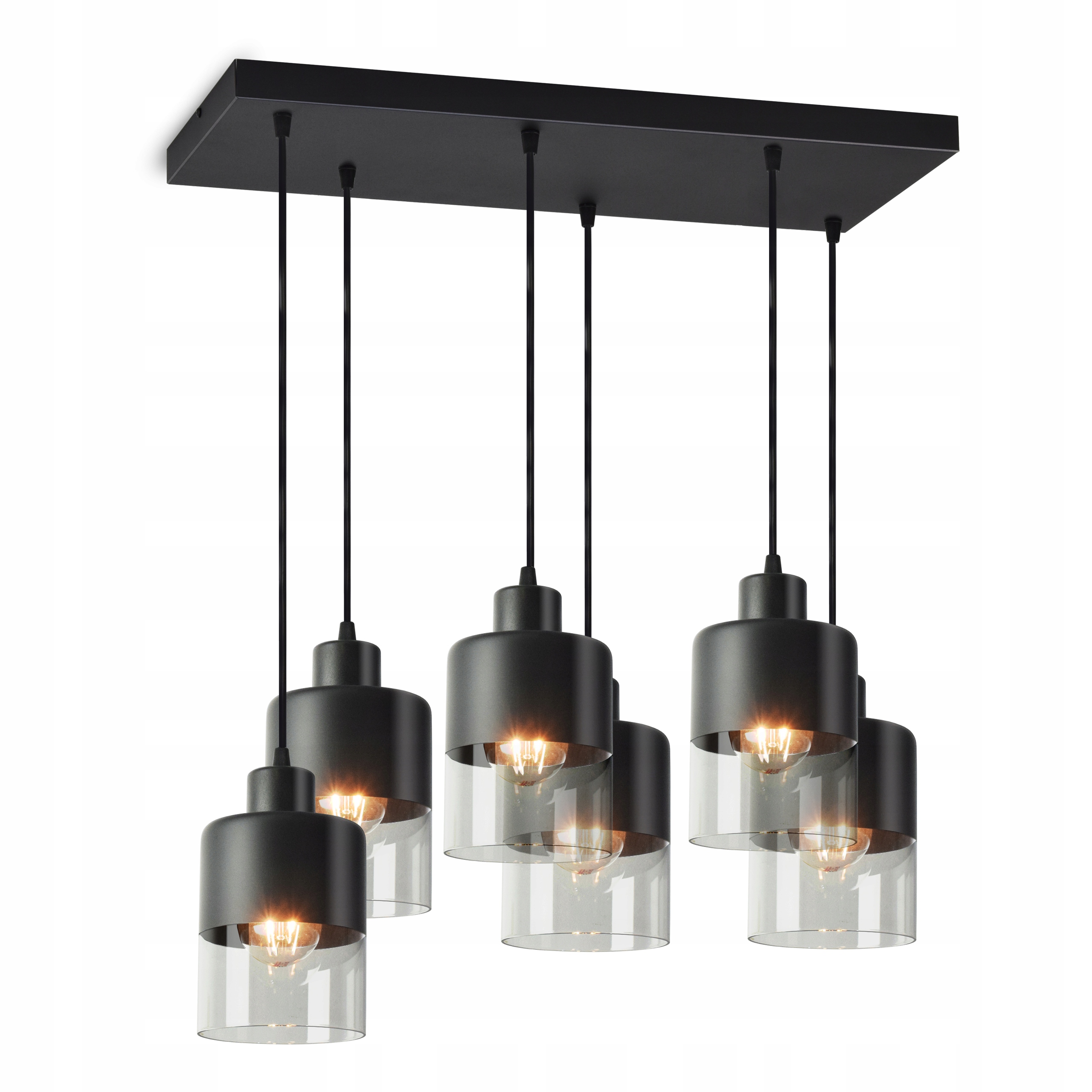 Závěsné Stropní Svítidlo Lustr Dual Glass 568-AZ6 Led E27 Black Edition