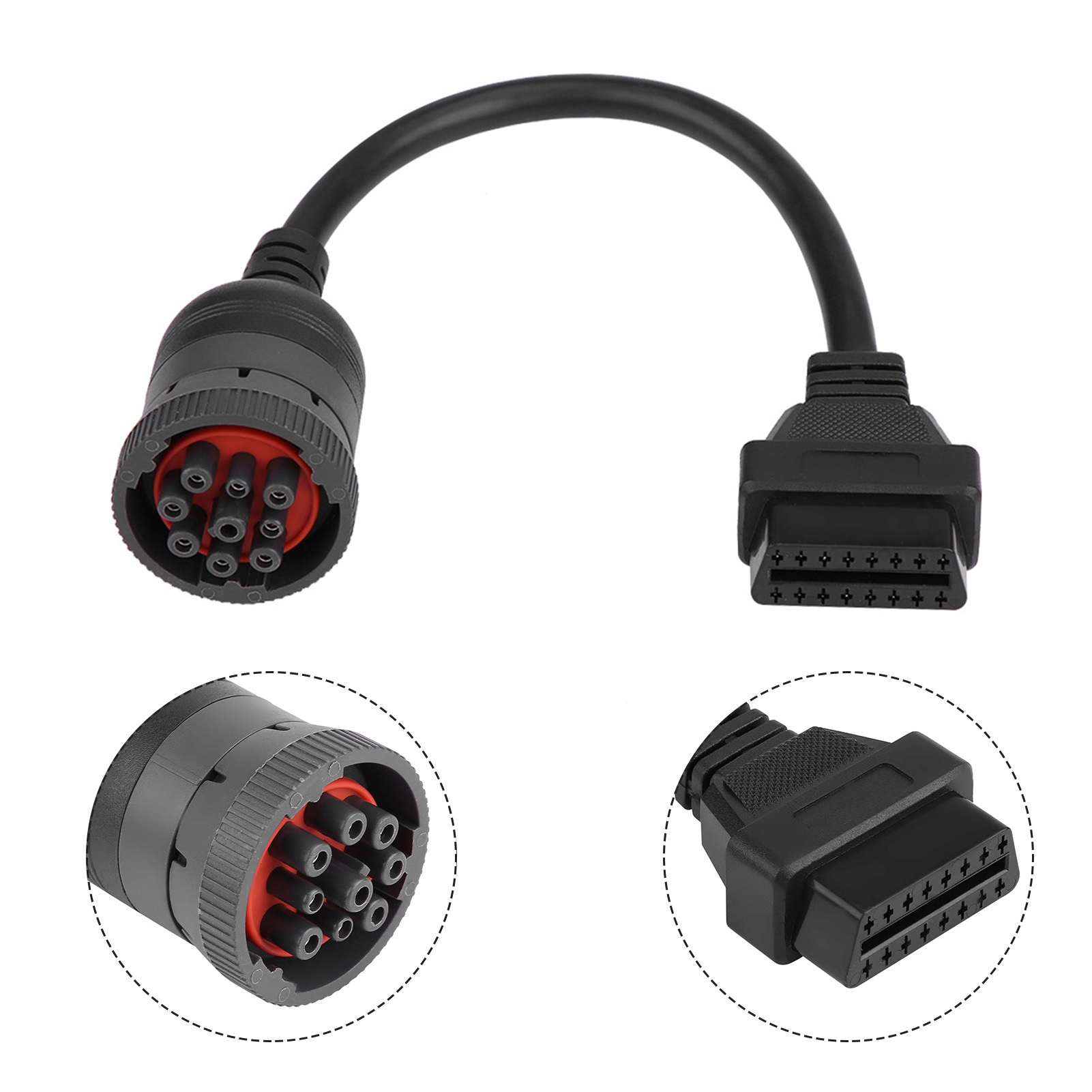 Przejściówka Kabel Adapter 16-PIN Kabel Adaptera 9-PIN OBD2 Do Samochodoweg