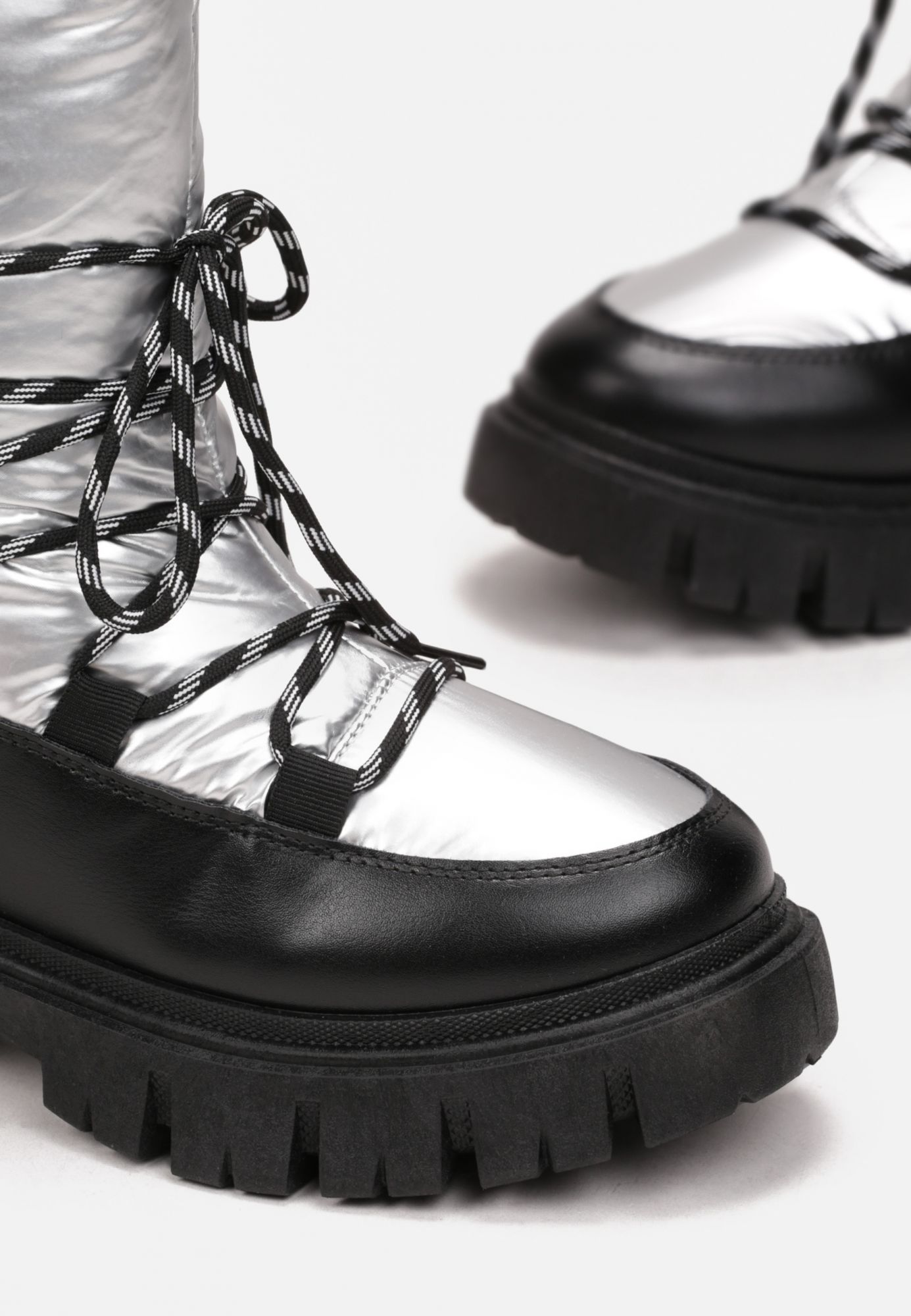 Born2Be Srebrne Śniegowce damskie 40 Zima Rozmiar 40