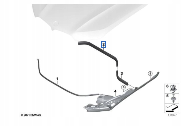 51767418184 - Прокладка капота перебирання BMW X5 G05 18-