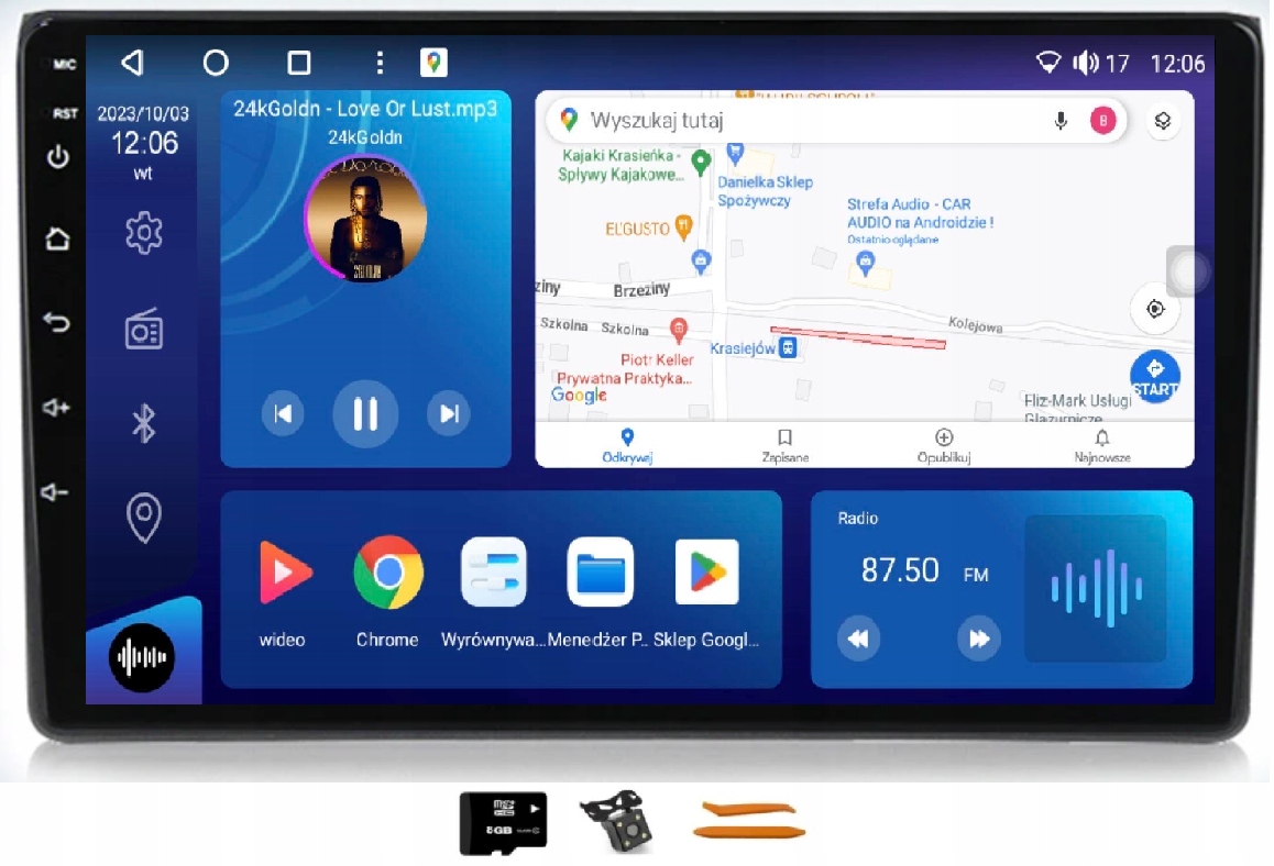 Radio Android Nawigacja XQ8120S Qled Carplay Lte Gps Dsp Seat Exeo 09-12