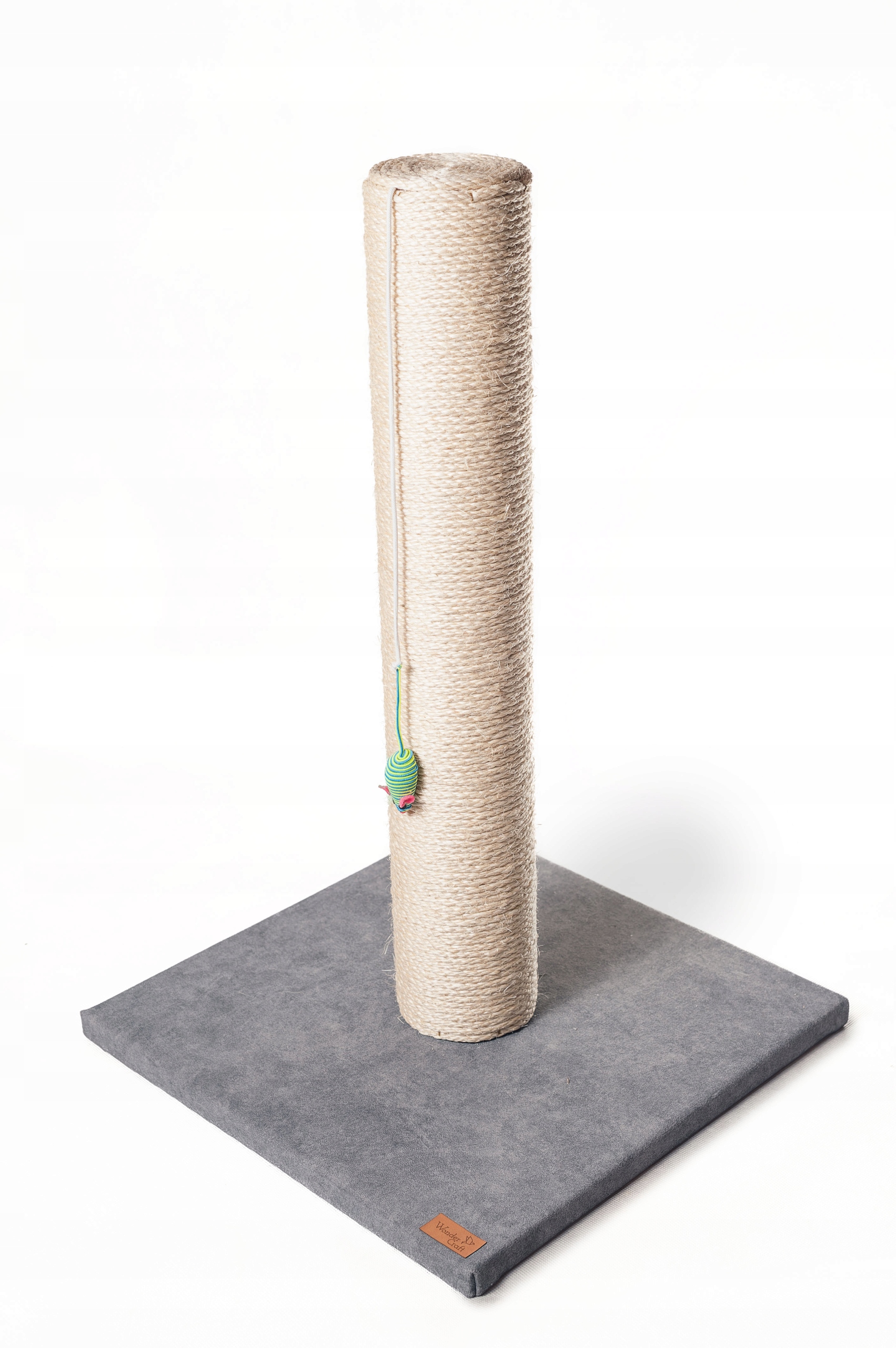 Drapak Dla Kota Drewniany Gruba Lina Słupek Legowisko Zabawki Wieża 62 CM