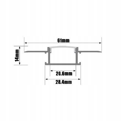 Profil do taśmy LED podtynkowy do zagipsowania 2m Typ profil do LED