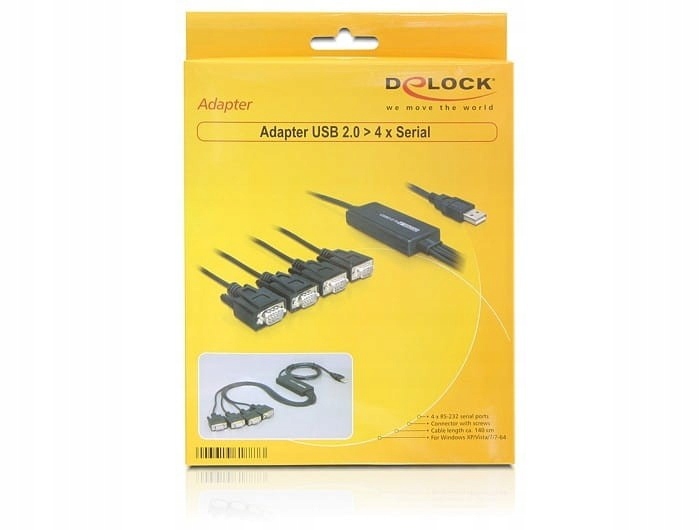 Adapter USB 2.0 -> Serial 4x RS-232 DB9