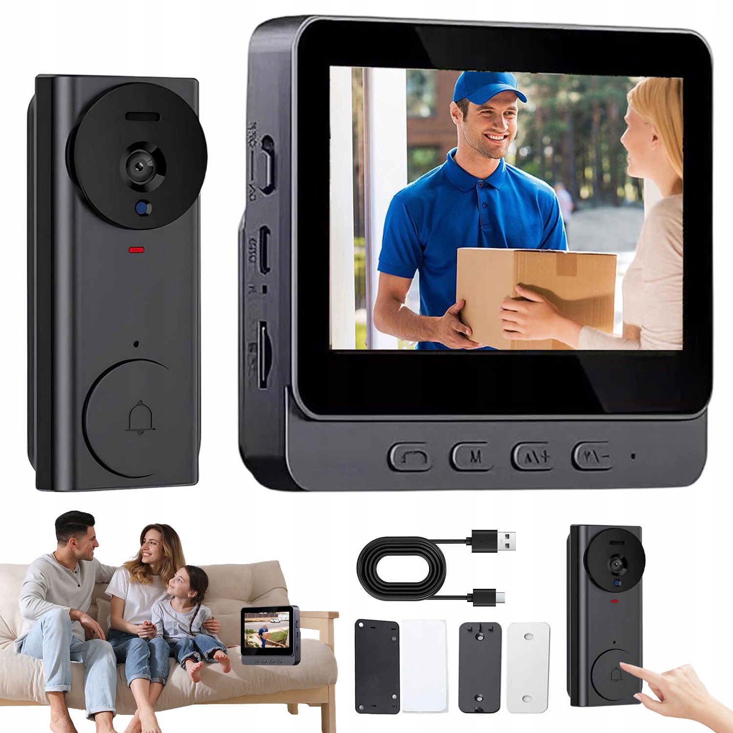 Sada Videodomofonu Do Dveří S Kamerou Domofon Videodomofon Zvonek