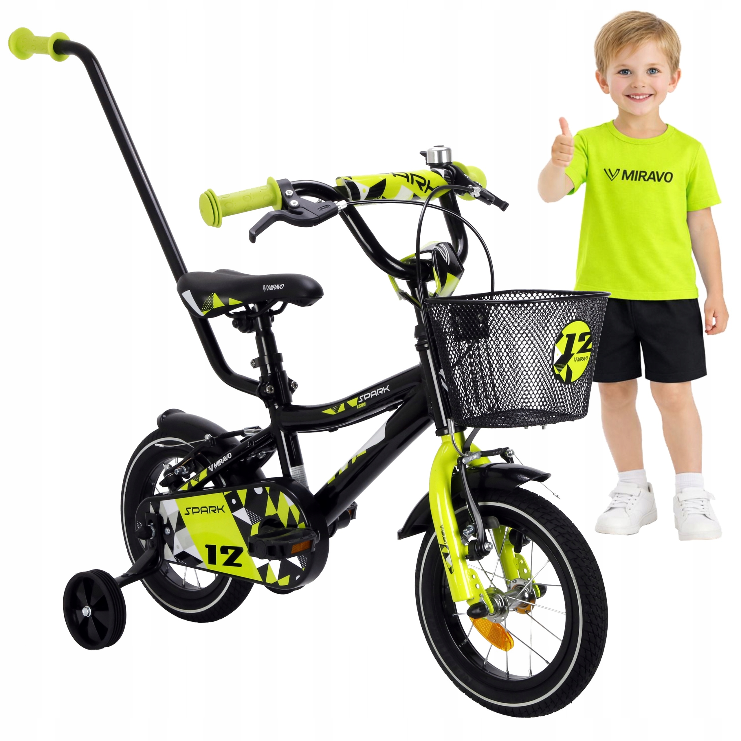 Rowerek Dziecięcy 12 Cali Miravo Rower Aluminiowy Dla Chłopca Lekki Gratisy