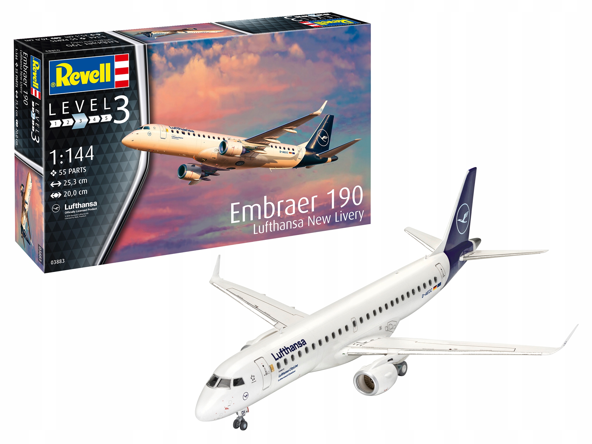 Revell 1:144 Embraer 190 Lufthansa New 03883