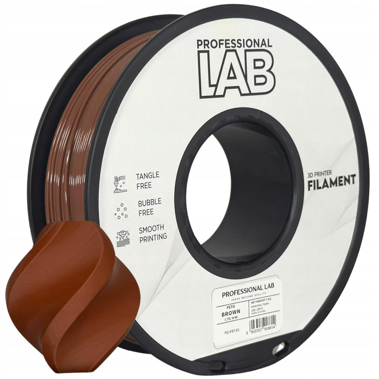 2 x Filament Prof. Lab Petg Brown Brązowy Wytrzymały Odporny 1.75mm 1kg