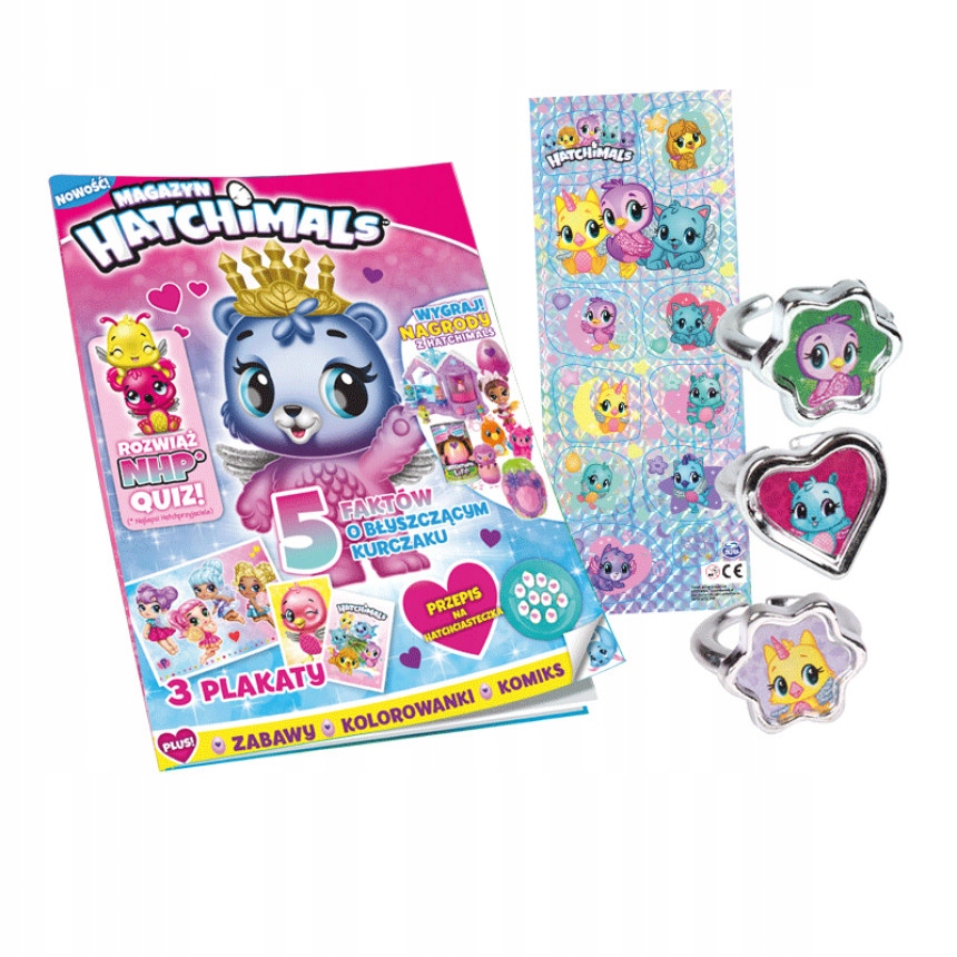 HATCHIMALS - PIERŚCIONKI PLAKATY NAKLEJKI GRY HIT!