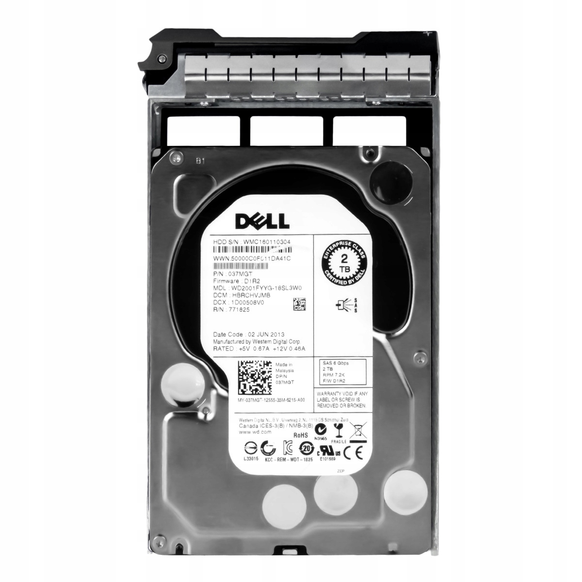 Dell 037MGT 2TB 7.2K 32MB SAS-2 3.5'' WD2001FYYG