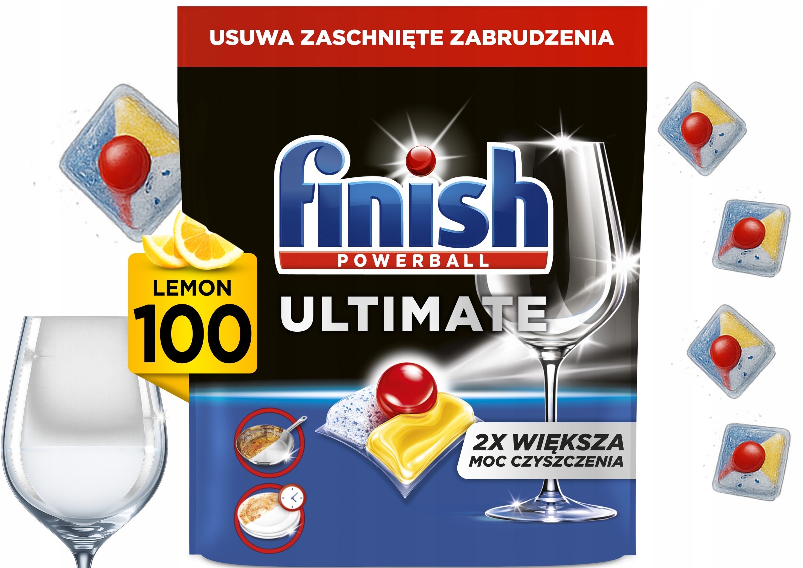 Levně Finish Ultimate Kapsle Tablety Do Myčky Lemon Silné 100 Kusů