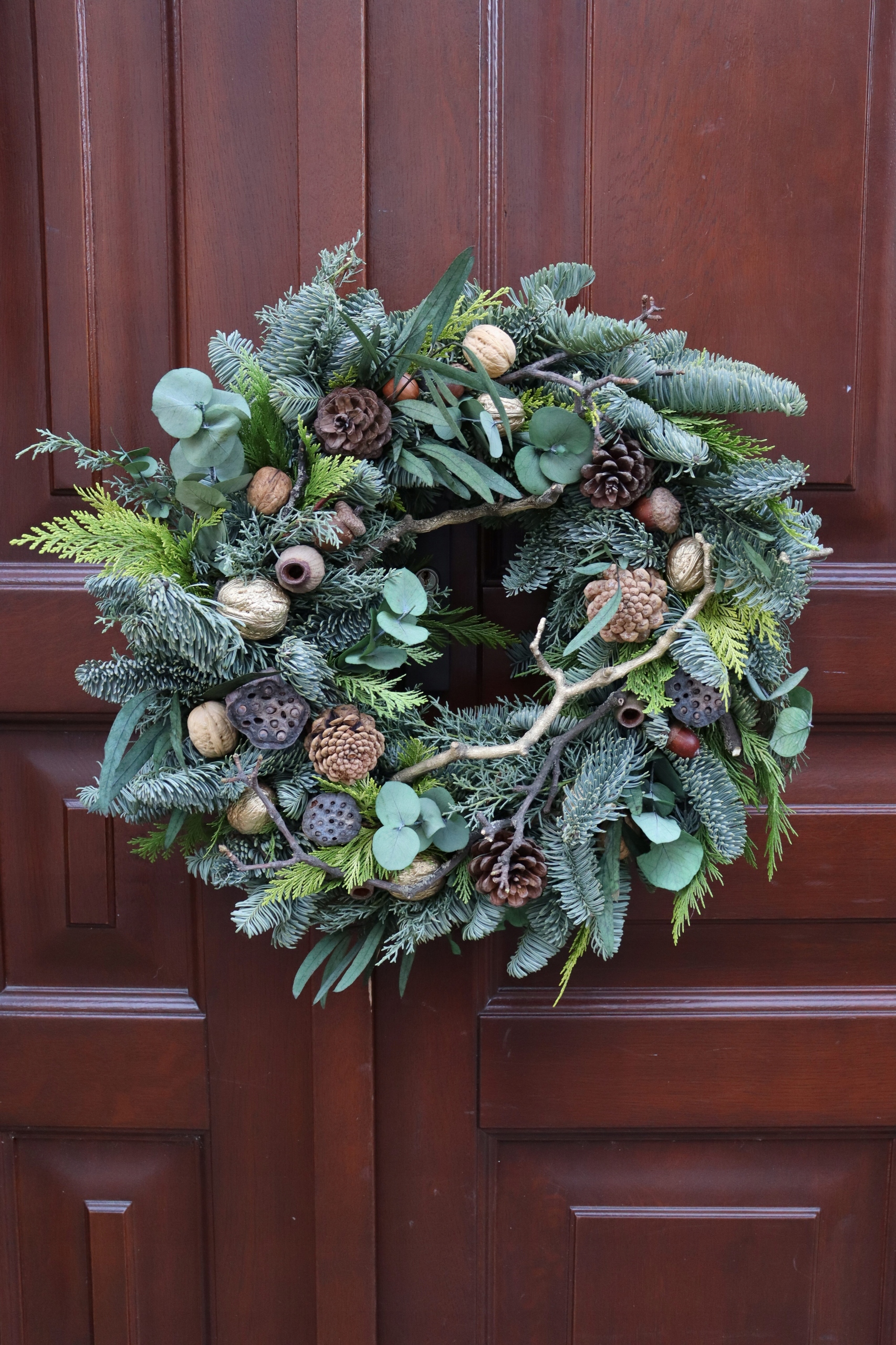 Vianočný veniec z prírodnej jedle Nobilis, veniec 40 cm, Vianoce