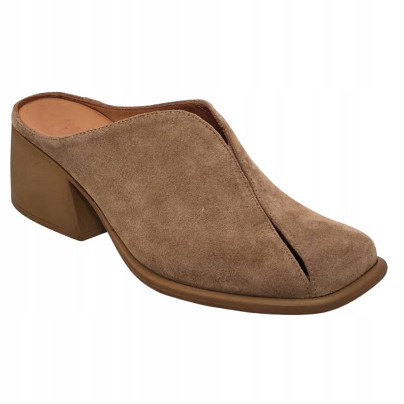 Verano 020.1070 světle hnědé nazouváky vel. 40, silný podpatek Kochland