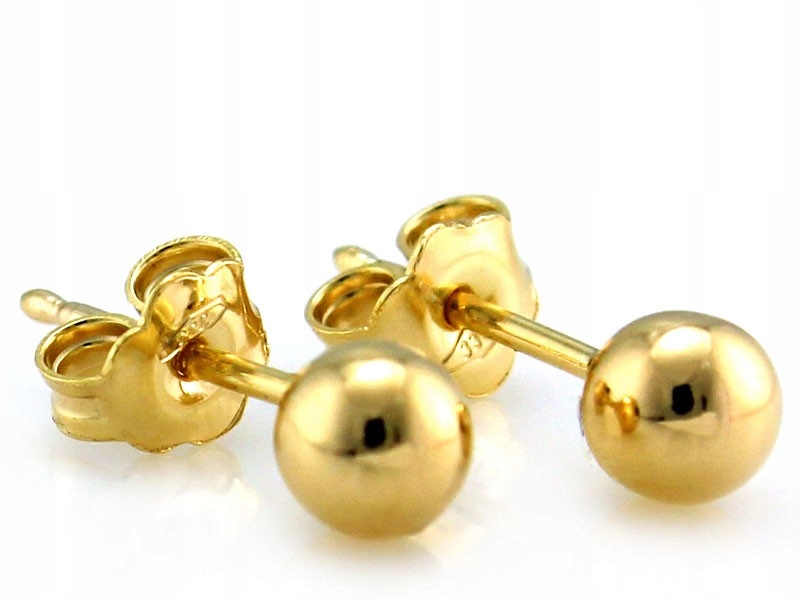 Zlaté náušnice 585 14k kuličky 6mm lesklé, váha 1.29g na tyčinku jako dárek