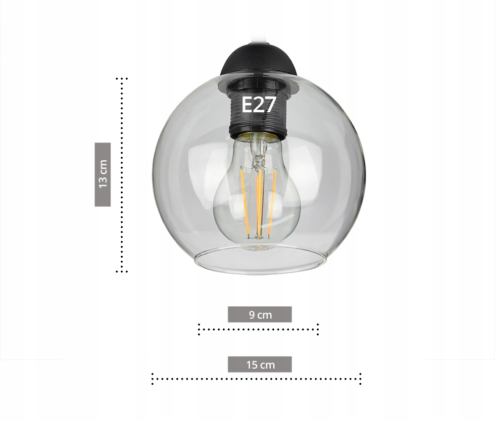 Lampa sufit PLAFON MODERN żyrandol LED BALL SZKŁO Rodzaj lampy Sufitowe - wiszące