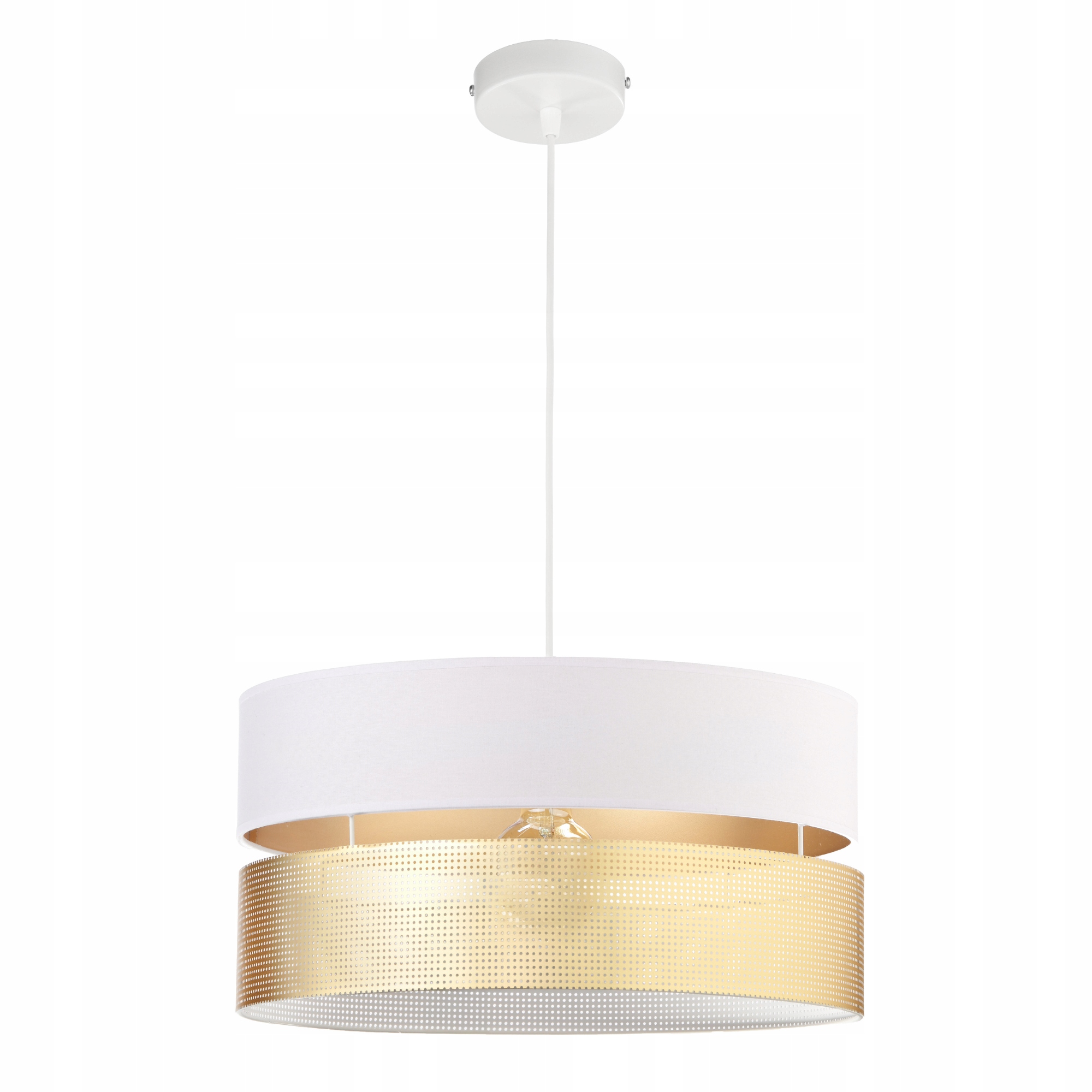 Závěsná Stropní Lampa S Otvory Zlatá E27 Led Bílá Ažurová 40 CM