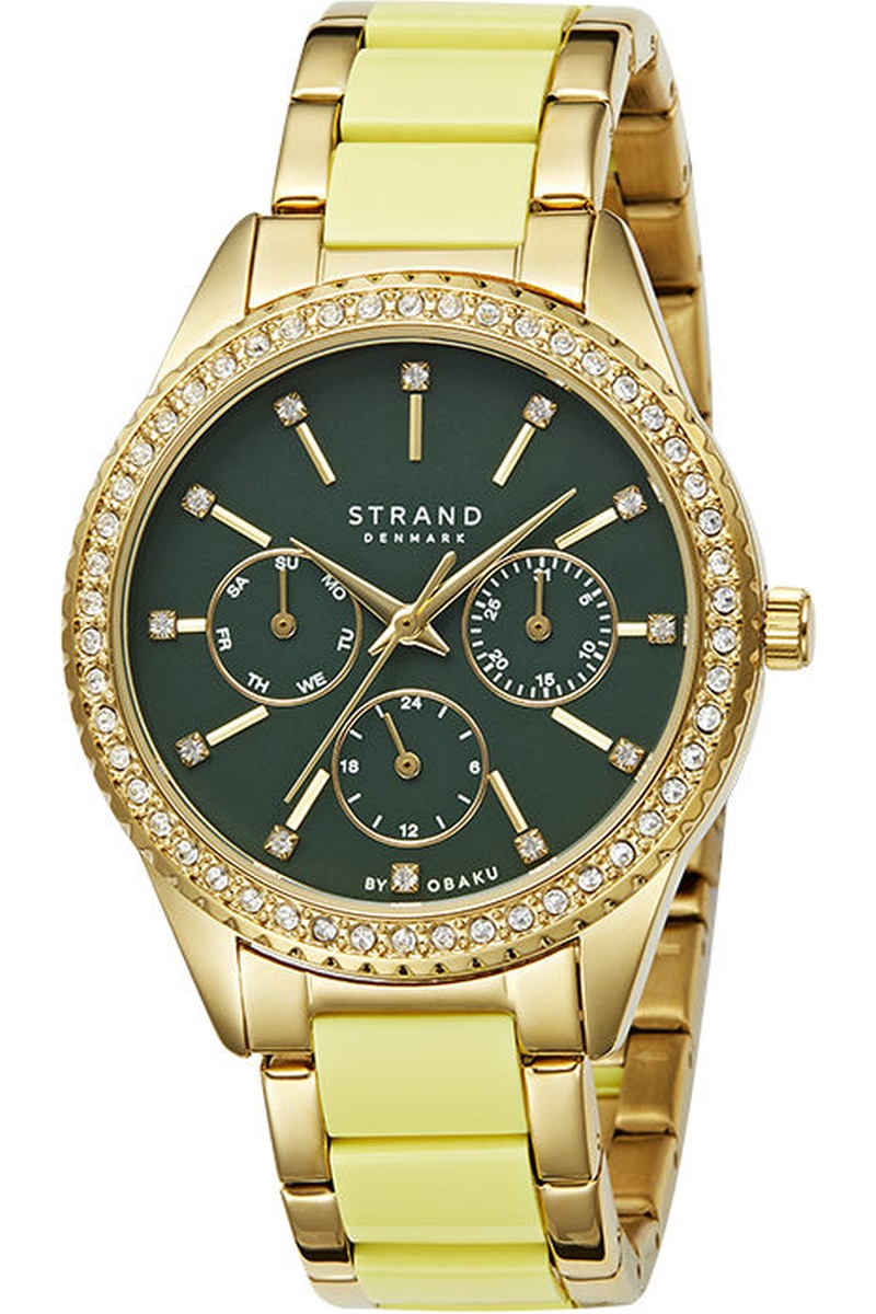 Nové Originální dámské hodinky Strand by Obaku S729LMGESG, zlaté, zirkony