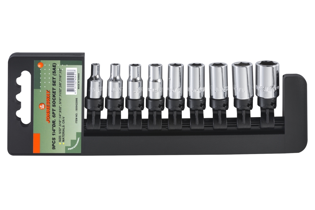 S05H2209S Zestaw 9szt. nasadek 1/4" 6-kątnych calowych