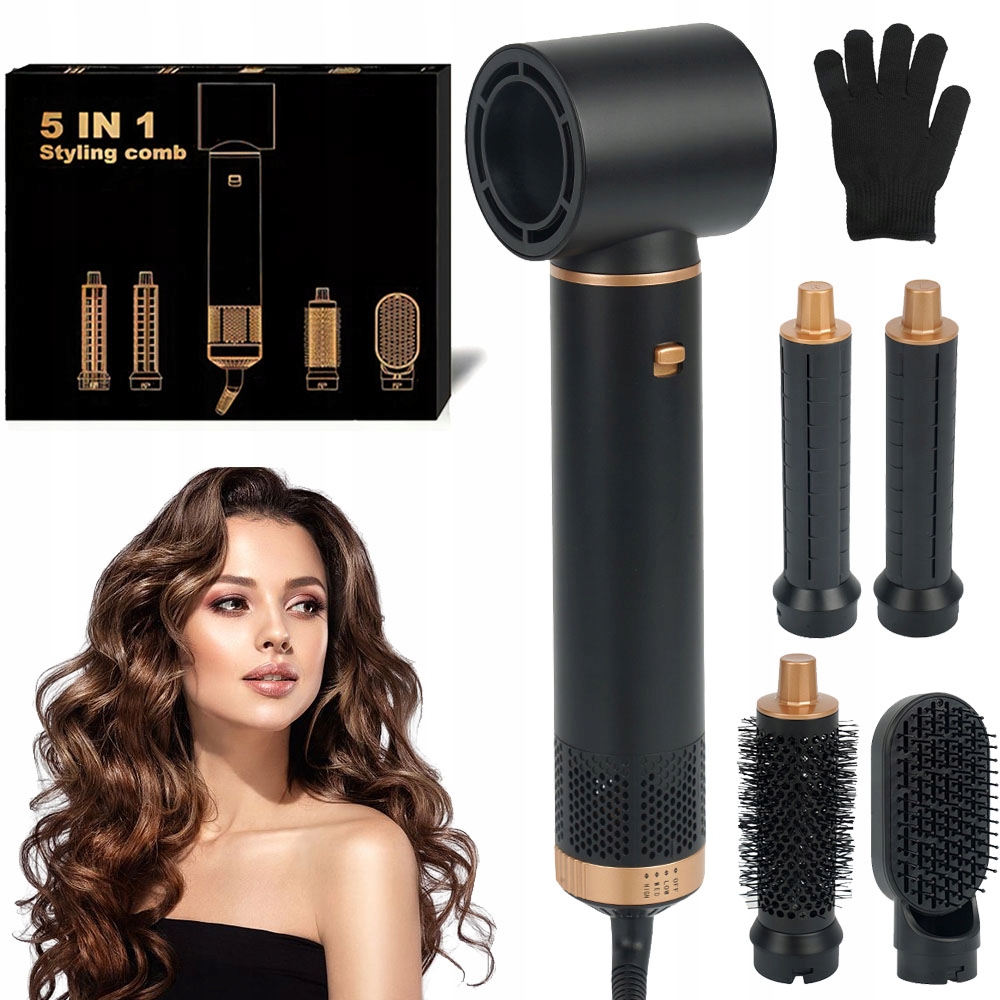 Mocna Suszarka Lokówka Do Włosów 5W1 3 Temperatury Z Jonizacja Regulacja