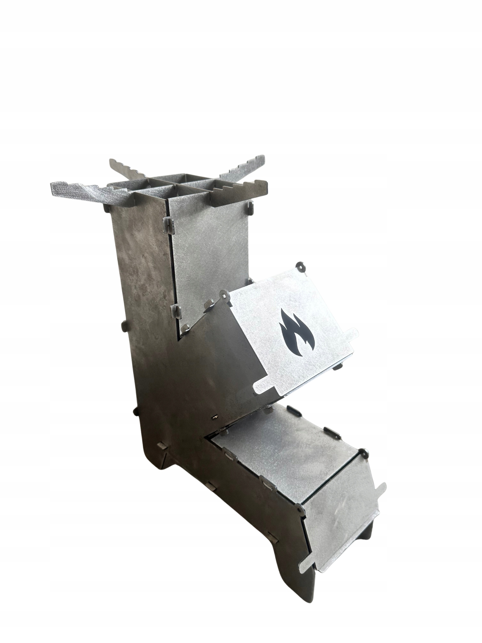 Raketová pec Skládací turistická vařička Survival Ocelová Střední