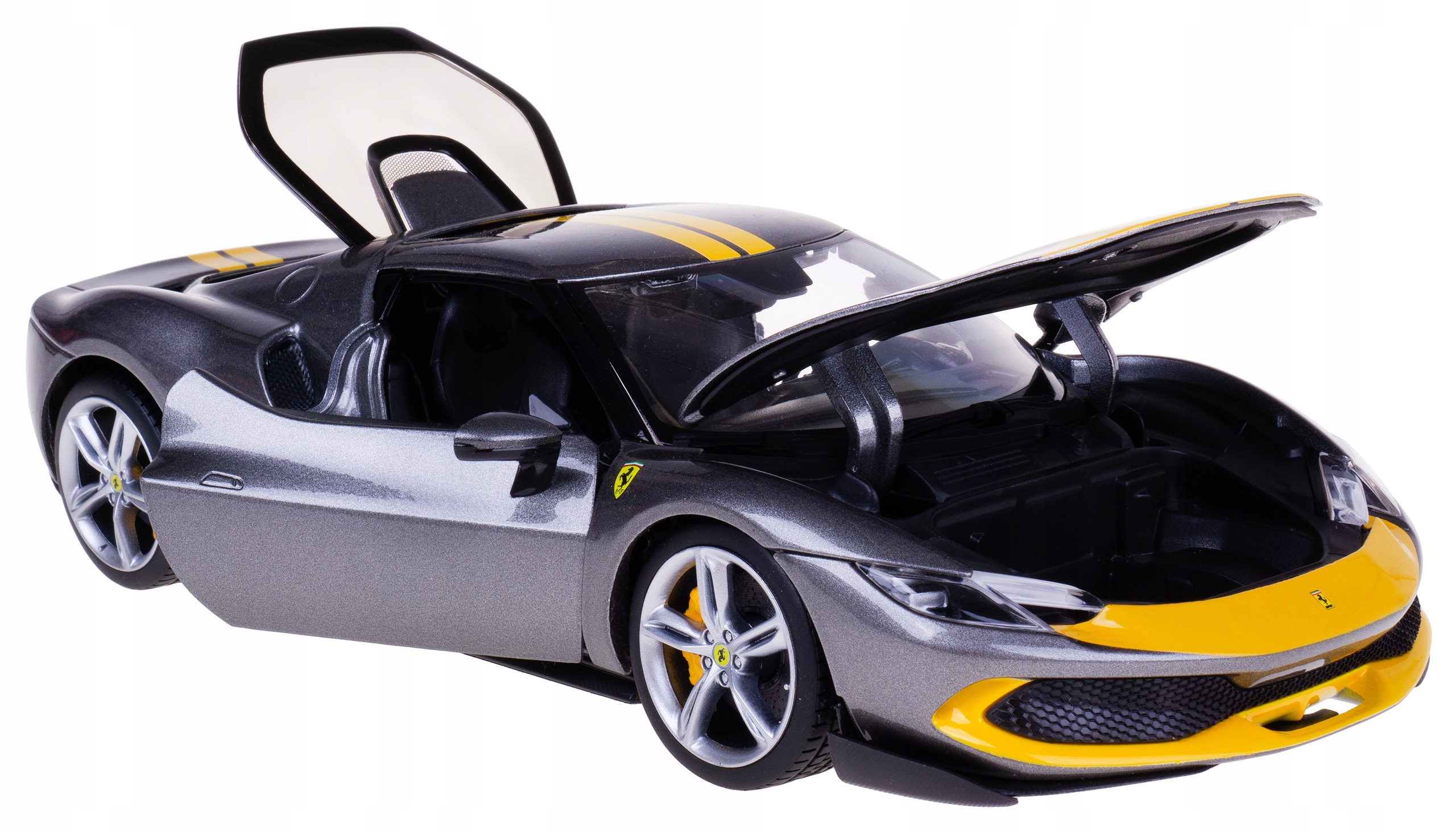 Ferrari 296 Gtb Assetto Fiorano Model Kovový Bburago 1:18 Stříbrný