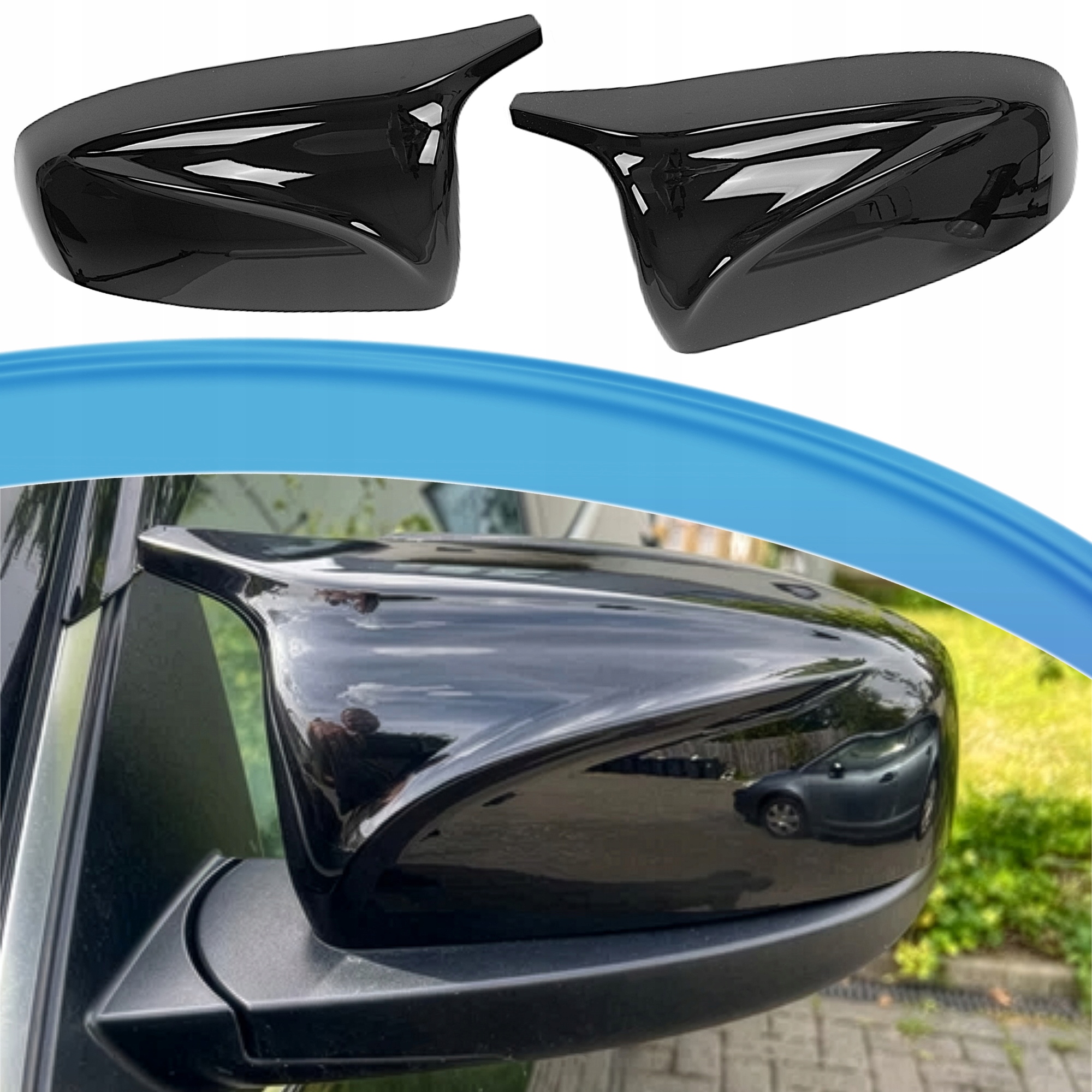 Krytka zrcátka pro Bmw M X5 X6 E70 E71 Černá Lesklá